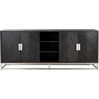 Click to view product details and reviews for Blackbone Black Oak 4 Door Extra Large Sideboard With Silver Trim. Click to view product details and reviews for Blackbone Black Oak 4 Door Extra Large Sideboard With Silver Trim.