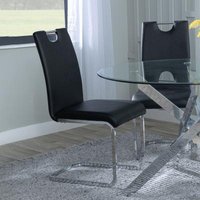 Click to view product details and reviews for Bianco Black Faux Leather Dining Chair And Chrome Cantilever Base. Click to view product details and reviews for Bianco Black Faux Leather Dining Chair And Chrome Cantilever Base.