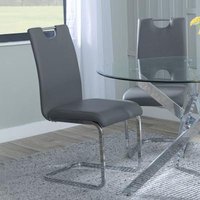 Click to view product details and reviews for Bianco Grey Faux Leather Dining Chair And Chrome Cantilever Base. Click to view product details and reviews for Bianco Grey Faux Leather Dining Chair And Chrome Cantilever Base.