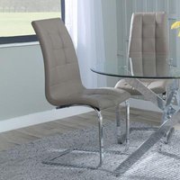 Click to view product details and reviews for Jamison Beige Faux Leather Dining Chair And Chrome Cantilever Base. Click to view product details and reviews for Jamison Beige Faux Leather Dining Chair And Chrome Cantilever Base.