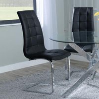 Click to view product details and reviews for Jamison Black Faux Leather Dining Chair And Chrome Cantilever Base. Click to view product details and reviews for Jamison Black Faux Leather Dining Chair And Chrome Cantilever Base.