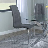 Click to view product details and reviews for Jamison Grey Faux Leather Dining Chair And Chrome Cantilever Base. Click to view product details and reviews for Jamison Grey Faux Leather Dining Chair And Chrome Cantilever Base.