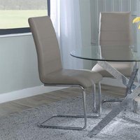 Click to view product details and reviews for Roma Beige Faux Leather Dining Chair And Chrome Cantilever Base. Click to view product details and reviews for Roma Beige Faux Leather Dining Chair And Chrome Cantilever Base.