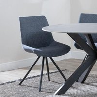 Click to view product details and reviews for Boden Dark Grey Fabric Swivel Dining Chair With Black Legs. Click to view product details and reviews for Boden Dark Grey Fabric Swivel Dining Chair With Black Legs.