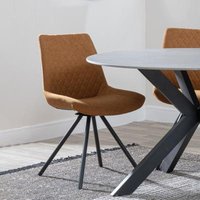 Click to view product details and reviews for Boden Orange Fabric Swivel Dining Chair With Black Legs. Click to view product details and reviews for Boden Orange Fabric Swivel Dining Chair With Black Legs.