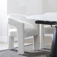 Click to view product details and reviews for Kiefer Cream Boucle Fabric Dining Armchair. Click to view product details and reviews for Kiefer Cream Boucle Fabric Dining Armchair.
