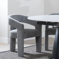 Click to view product details and reviews for Kiefer Grey Boucle Fabric Dining Armchair. Click to view product details and reviews for Kiefer Grey Boucle Fabric Dining Armchair.