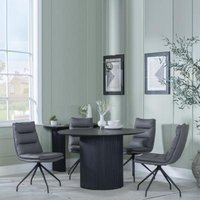 Click to view product details and reviews for Bern Fluted Black 4 Seater Round Dining Set 4 Diego Grey Leather Swivel Dining Chair. Click to view product details and reviews for Bern Fluted Black 4 Seater Round Dining Set 4 Diego Grey Leather Swivel Dining Chair.
