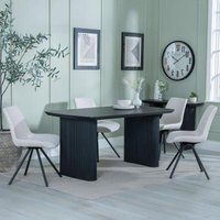 Click to view product details and reviews for Bern Fluted Black Dining Set Boden Cream Fabric Swivel Dining Chair. Click to view product details and reviews for Bern Fluted Black Dining Set Boden Cream Fabric Swivel Dining Chair.