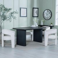 Click to view product details and reviews for Bern Fluted Black Dining Set Kiefer Cream Boucle Fabric Dining Chair. Click to view product details and reviews for Bern Fluted Black Dining Set Kiefer Cream Boucle Fabric Dining Chair.