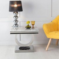 Click to view product details and reviews for Glacier Grey Marble And Chrome Square Side Table. Click to view product details and reviews for Glacier Grey Marble And Chrome Square Side Table.