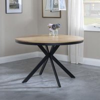 Click to view product details and reviews for Ezra Oak 4 Seater Round Dining Table With Black Spider Legs 120cm. Click to view product details and reviews for Ezra Oak 4 Seater Round Dining Table With Black Spider Legs 120cm.