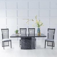 Click to view product details and reviews for Naples Black Marble Dining Set Athena Black High Gloss Slatted Back Dining Chair With Grey Seat Pads. Click to view product details and reviews for Naples Black Marble Dining Set Athena Black High Gloss Slatted Back Dining Chair With Grey Seat Pads.