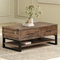 Click to view product details and reviews for Preston Industrial Style Rustic 2 Drawer Coffee Table. Click to view product details and reviews for Preston Industrial Style Rustic 2 Drawer Coffee Table.