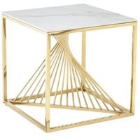 Click to view product details and reviews for Calabria White Sintered Stone And Gold End Table. Click to view product details and reviews for Calabria White Sintered Stone And Gold End Table.