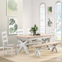 Click to view product details and reviews for Hayley Oak And White 6 8 Seater Extending Dining Table With Cross Legs 180cm 230cm. Click to view product details and reviews for Hayley Oak And White 6 8 Seater Extending Dining Table With Cross Legs 180cm 230cm.