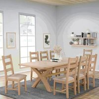 Click to view product details and reviews for Hayley Oak 6 10 Seater Extending Dining Table With Cross Legs 180cm 240cm. Click to view product details and reviews for Hayley Oak 6 10 Seater Extending Dining Table With Cross Legs 180cm 240cm.