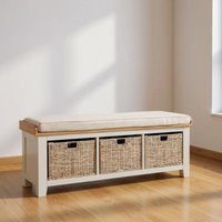 Click to view product details and reviews for Janelle Oak And Grey Hall Bench With Baskets. Click to view product details and reviews for Janelle Oak And Grey Hall Bench With Baskets.