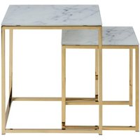 Click to view product details and reviews for Alisma Gold And White Marble Effect Nest Of 2 Tables. Click to view product details and reviews for Alisma Gold And White Marble Effect Nest Of 2 Tables.