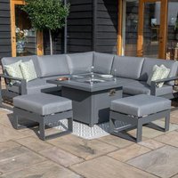 Click to view product details and reviews for Maze Amalfi Grey Square Fire Pit Table Corner Garden Dining Set With Footstools. Click to view product details and reviews for Maze Amalfi Grey Square Fire Pit Table Corner Garden Dining Set With Footstools.