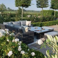 Click to view product details and reviews for Maze Kingston Brown Rattan Deluxe Square Rising Table Corner Garden Dining Set. Click to view product details and reviews for Maze Kingston Brown Rattan Deluxe Square Rising Table Corner Garden Dining Set.