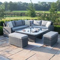 Click to view product details and reviews for Maze Kingston Grey Rattan Deluxe Square Rising Table Corner Garden Dining Set. Click to view product details and reviews for Maze Kingston Grey Rattan Deluxe Square Rising Table Corner Garden Dining Set.