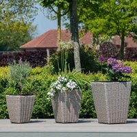 Click to view product details and reviews for Maze Cotswold Natural Rattan Triple Outdoor Planter Set. Click to view product details and reviews for Maze Cotswold Natural Rattan Triple Outdoor Planter Set.