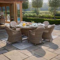 Click to view product details and reviews for Maze Winchester Brown Rattan 6 Seater Oval Garden Lazy Susan Dining Set With Heritage Chairs. Click to view product details and reviews for Maze Winchester Brown Rattan 6 Seater Oval Garden Lazy Susan Dining Set With Heritage Chairs.