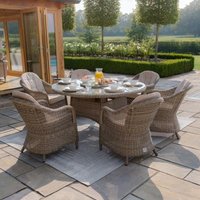 Click to view product details and reviews for Maze Winchester Brown Rattan 6 Seater Round Garden Lazy Suzan Dining Set With Heritage Chairs. Click to view product details and reviews for Maze Winchester Brown Rattan 6 Seater Round Garden Lazy Suzan Dining Set With Heritage Chairs.