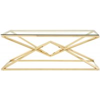Click to view product details and reviews for Allure Glass Coffee Table With Champagne Gold Geometric Corseted Base. Click to view product details and reviews for Allure Glass Coffee Table With Champagne Gold Geometric Corseted Base.