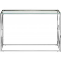 Click to view product details and reviews for Allure Glass Console Table With Silver Cross Base. Click to view product details and reviews for Allure Glass Console Table With Silver Cross Base.