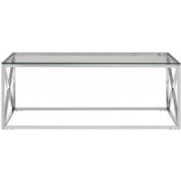 Click to view product details and reviews for Allure Glass Coffee Table With Silver Cross Design Base. Click to view product details and reviews for Allure Glass Coffee Table With Silver Cross Design Base.