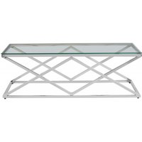 Click to view product details and reviews for Allure Glass Coffee Table With Silver Inverted Prism Base. Click to view product details and reviews for Allure Glass Coffee Table With Silver Inverted Prism Base.