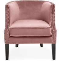 Click to view product details and reviews for Larissa Pink Velvet Fabric Studded Accent Chair. Click to view product details and reviews for Larissa Pink Velvet Fabric Studded Accent Chair.