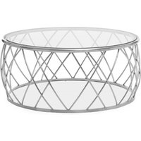 Click to view product details and reviews for Ackley Clear Glass Round Coffee Table With Chrome Base. Click to view product details and reviews for Ackley Clear Glass Round Coffee Table With Chrome Base.