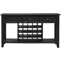 Click to view product details and reviews for Fusion Black Mango Wood 3 Drawer Console Table With Wine Bottle Storage. Click to view product details and reviews for Fusion Black Mango Wood 3 Drawer Console Table With Wine Bottle Storage.