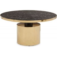 Click to view product details and reviews for Oria Black Marble Effect Round Coffee Table With Gold Base. Click to view product details and reviews for Oria Black Marble Effect Round Coffee Table With Gold Base.