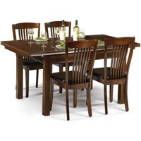 Canterbury Mahogany Extending 4-6 Seater Dining Table Set with 4 Leather Chairs