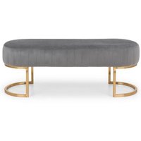 Click to view product details and reviews for Harrogate Curved Grey Fabric Upholstered Bench. Click to view product details and reviews for Harrogate Curved Grey Fabric Upholstered Bench.
