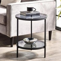 Click to view product details and reviews for Chicago Smoked Glass Round Lamp Table With Shelf. Click to view product details and reviews for Chicago Smoked Glass Round Lamp Table With Shelf.