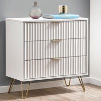 Click to view product details and reviews for Murano Ribbed White 3 Drawer Small Chest. Click to view product details and reviews for Murano Ribbed White 3 Drawer Small Chest.