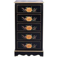 Click to view product details and reviews for Meerut Black Lyre Bird Design 5 Drawer Tall Chest. Click to view product details and reviews for Meerut Black Lyre Bird Design 5 Drawer Tall Chest.