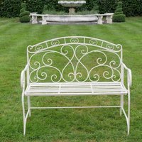 Click to view product details and reviews for Antique Cream Metal Garden Bench. Click to view product details and reviews for Antique Cream Metal Garden Bench.