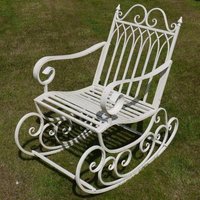 Click to view product details and reviews for Antique Cream Metal Rocking Garden Chair. Click to view product details and reviews for Antique Cream Metal Rocking Garden Chair.
