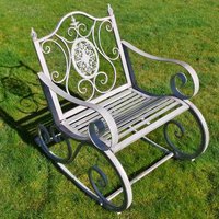 Click to view product details and reviews for Antique Grey Metal Rocking Garden Chair. Click to view product details and reviews for Antique Grey Metal Rocking Garden Chair.