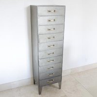 Click to view product details and reviews for Dutch Industrial Grey Metal Multi Drawer Tallboy Chest. Click to view product details and reviews for Dutch Industrial Grey Metal Multi Drawer Tallboy Chest.