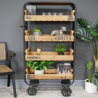 Click to view product details and reviews for Dutch Industrial Fir Wood And Metal Shelves On Wheels. Click to view product details and reviews for Dutch Industrial Fir Wood And Metal Shelves On Wheels.