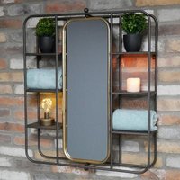 Click to view product details and reviews for Dutch Black Metal Wall Unit With Mirror. Click to view product details and reviews for Dutch Black Metal Wall Unit With Mirror.