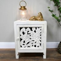 Click to view product details and reviews for Dutch White Carved Mango Wood 1 Door Bedside Cabinet. Click to view product details and reviews for Dutch White Carved Mango Wood 1 Door Bedside Cabinet.