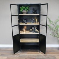 Click to view product details and reviews for Dutch Industrial Black Metal 2 Door Display Cabinet. Click to view product details and reviews for Dutch Industrial Black Metal 2 Door Display Cabinet.